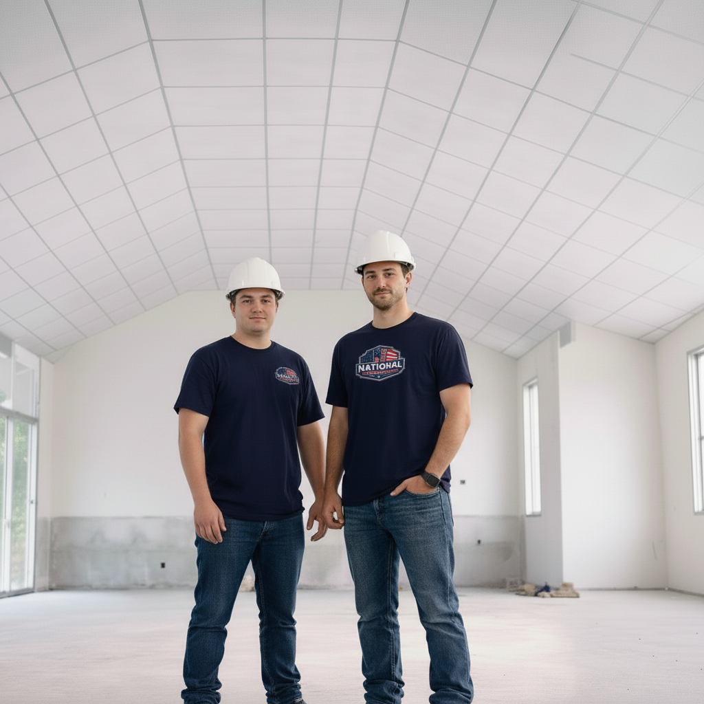 National Acoustic Ceiling team working on installation